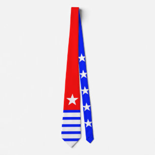 Stars & Stripes white blue + your backgr. & ideas Neck Tie