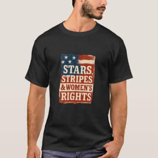 Stars, Stripes & Women’s Rights Distressed Flag T-Shirt