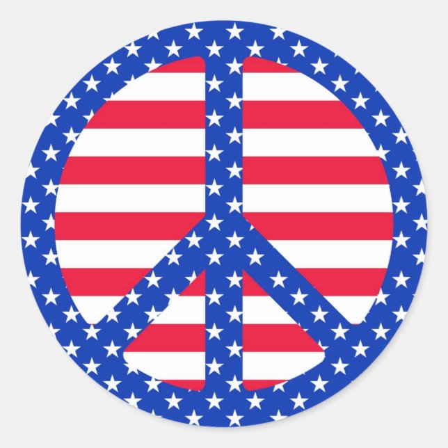 Stars & Striples Peace Symbol Stickers (Front)