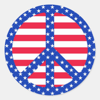 Stars & Striples Peace Symbol Stickers