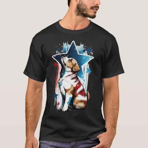 Stars  Strips Patriotic Pup T_shirt