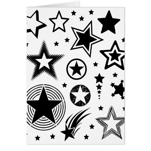 Stars Tattoos black + your ideas Cards (Front)