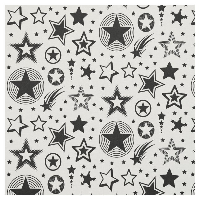 Stars Tattoos black + your ideas Fabric (Swatch)
