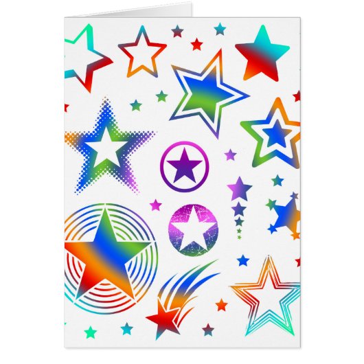 Stars Tattoos colored + your ideas Cards (Front)