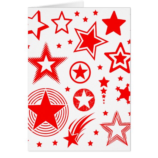 Stars Tattoos red + your ideas Cards (Front)