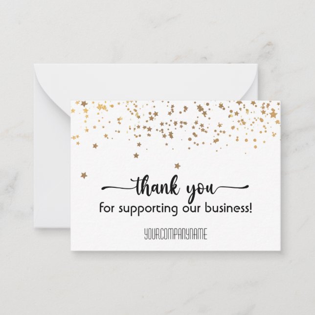 Stars Thank You For Supporting Our Business Note Card (Front)