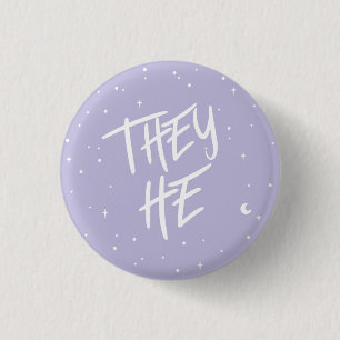 Stars They He Pronouns in Button