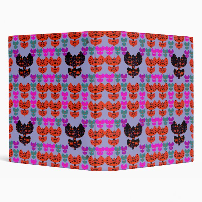 Stars Tulips 3 Ring Binder (Background)