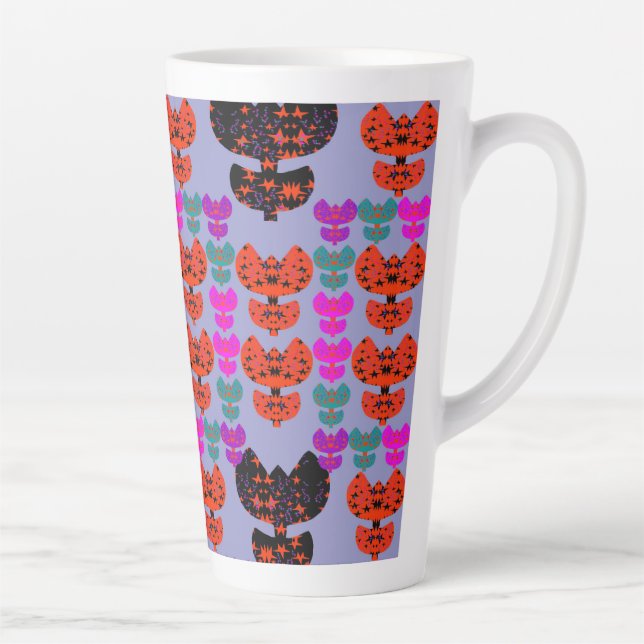 Stars Tulips Latte Mug (Right)