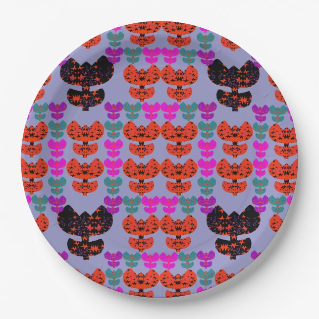 Stars Tulips Paper Plates (Front)