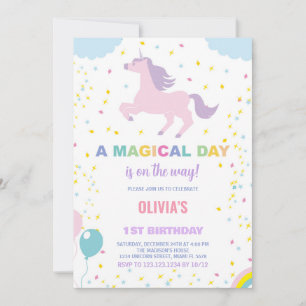 Stars Unicorn Birthday Invitations
