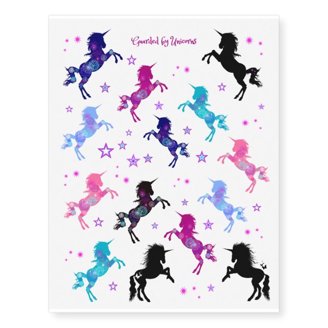 Stars & Unicorns - Temporary Tattoos (Front)