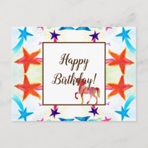 Stars & Uniocorn Birthday Greeting Card