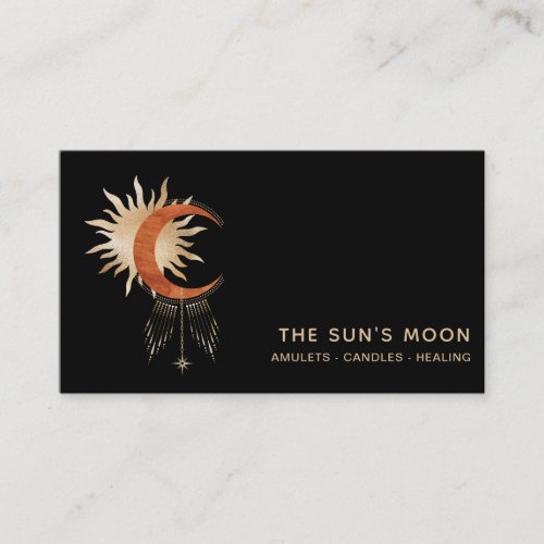  Stars Universe Cosmic  Moon Beams Sun Rays Business Card