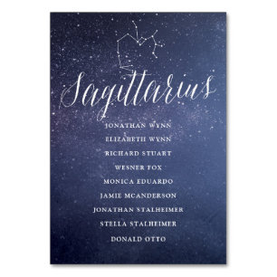 Stars Wedding Seating Chart Card Sagittarius