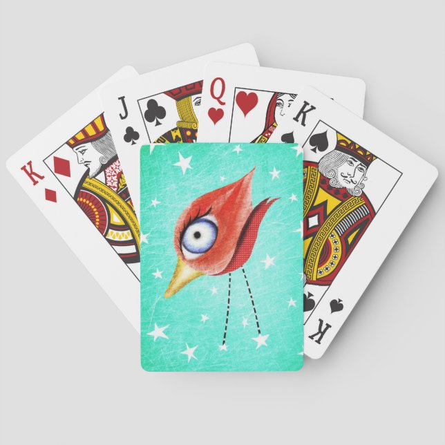 Stars Winter Bird Poker Cards (Back)