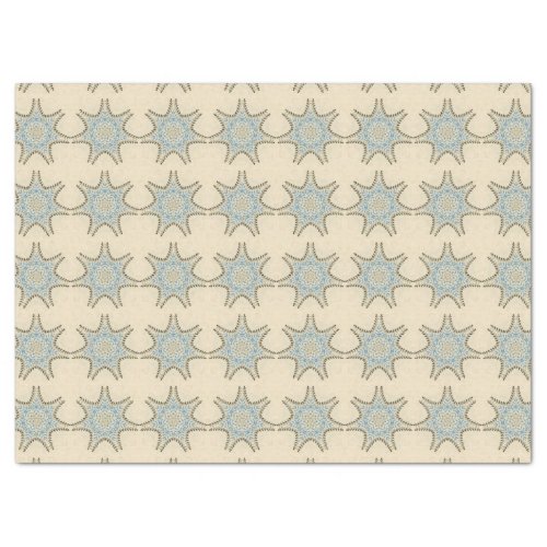 STARS WITH CREAM BLUE FLORAL TISSUE PAPER