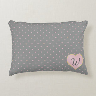 Stars Within Hearts on Gray Accent Pillow