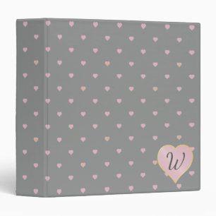 Stars Within Hearts on Gray Binder
