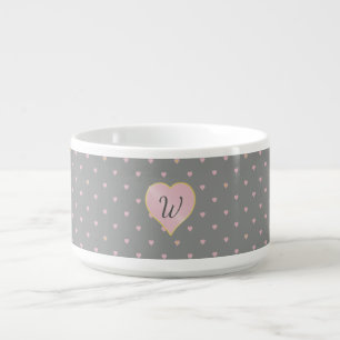 Stars Within Hearts on Gray Chili Bowl