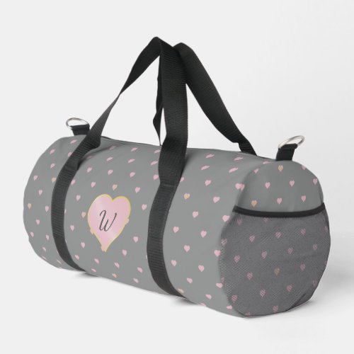 Stars Within Hearts on Gray Duffle Bag