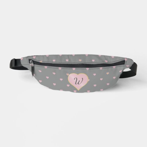 Stars Within Hearts on Gray Fanny Pack