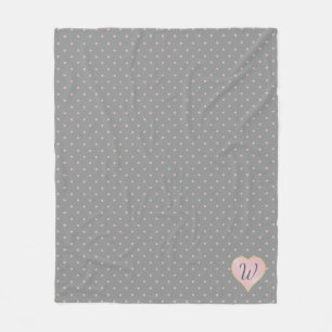 Stars Within Hearts on Gray Fleece Blanket