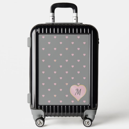 Stars Within Hearts on Gray Luggage