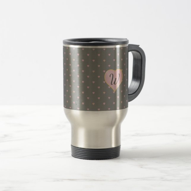 Stars Within Hearts on Gray Mug (Front Right)