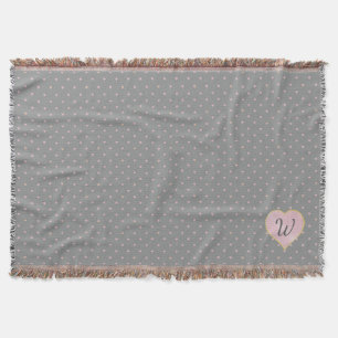 Stars Within Hearts on Gray Throw Blanket