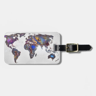 Stars world map luggage tag