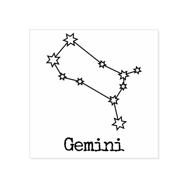 Stars Zodiac Celestial Horoscope Gemini Rubber Stamp