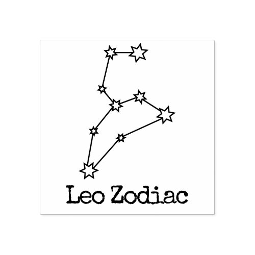 Stars Zodiac Celestial Horoscope Leo Rubber Stamp