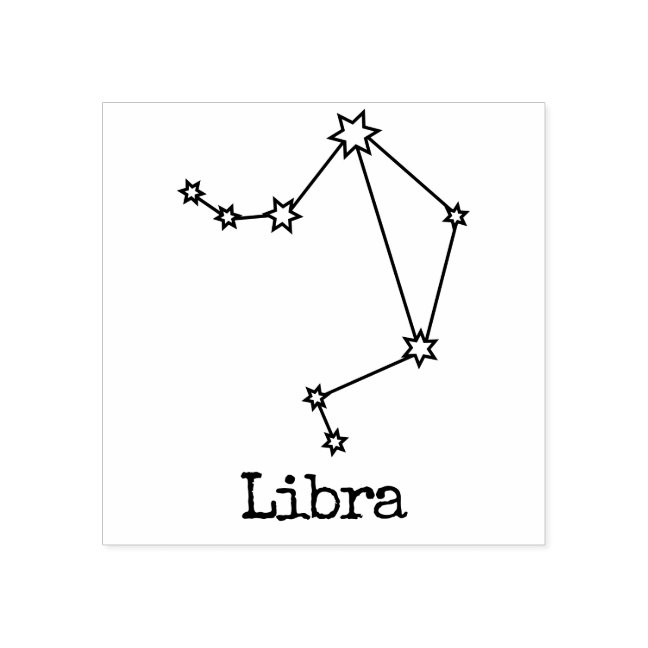 Stars Zodiac Celestial Horoscope Libra Rubber Stamp