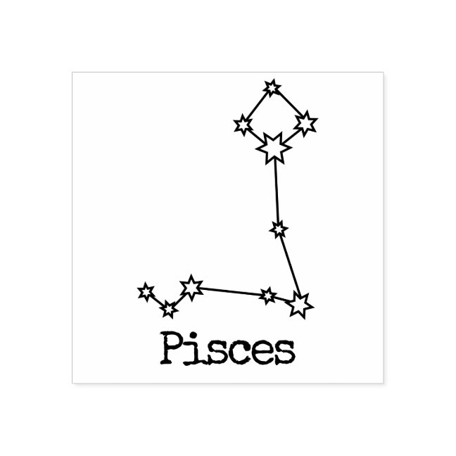Stars Zodiac Celestial Horoscope Pisces Rubber Stamp