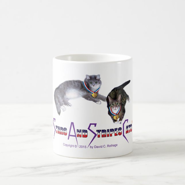 StarsAndStripesCats Mugs, white 11 oz classic mug (Center)