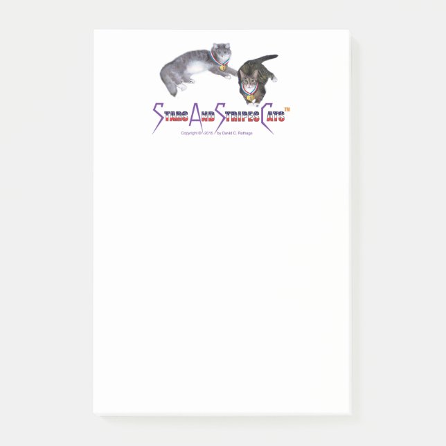 StarsAndStripesCats notes, 4 x 6 Post-it Notes (Front)