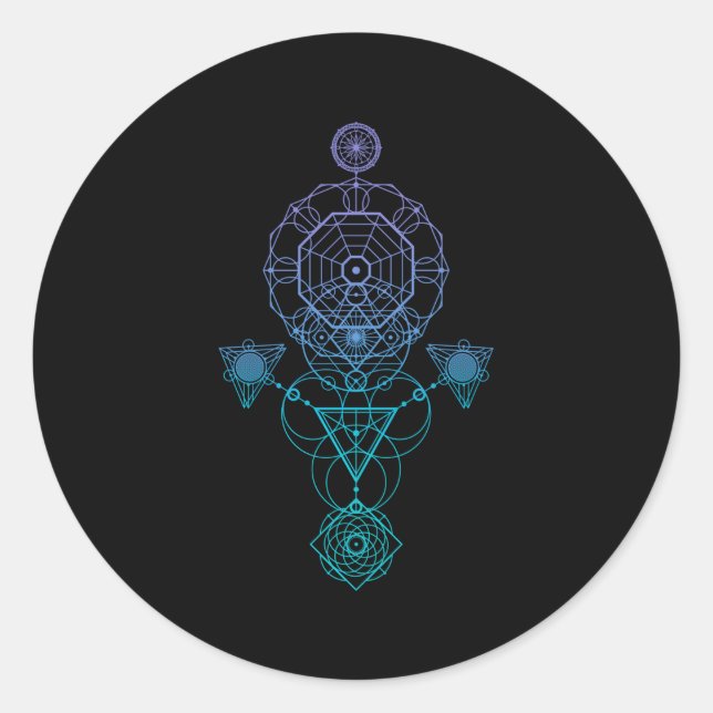 Starseed Activation Sacred Geometry Classic Round Sticker (Front)