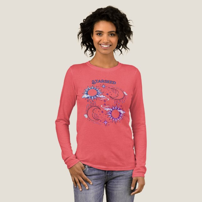 Starseed Long Sleeve T-shirt Tri-Blend Shirt (Full Front)