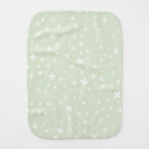 Starseeds on Mint Green  Graphic Pattern  Baby Burp Cloth