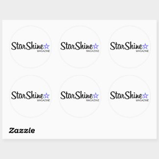 StarShine Magazine Black Logo Circle Stickers