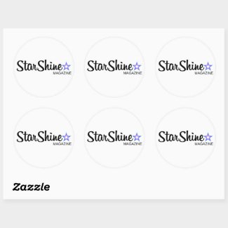 StarShine Magazine Black Logo Circle Stickers