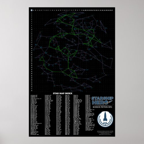 Starship Hero HOPPER Transit Map Poster