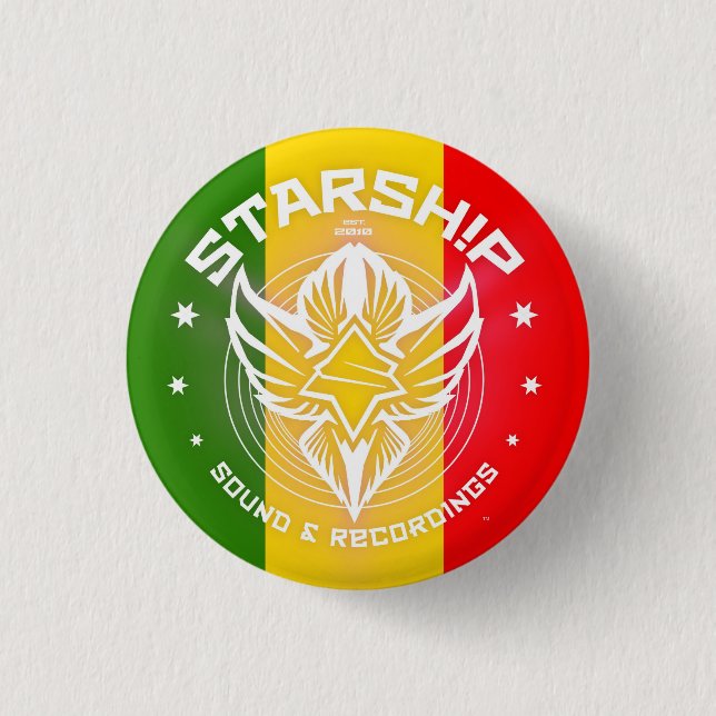 STARSHIP Sound & Recordings Button (Rastafarian) (Front)