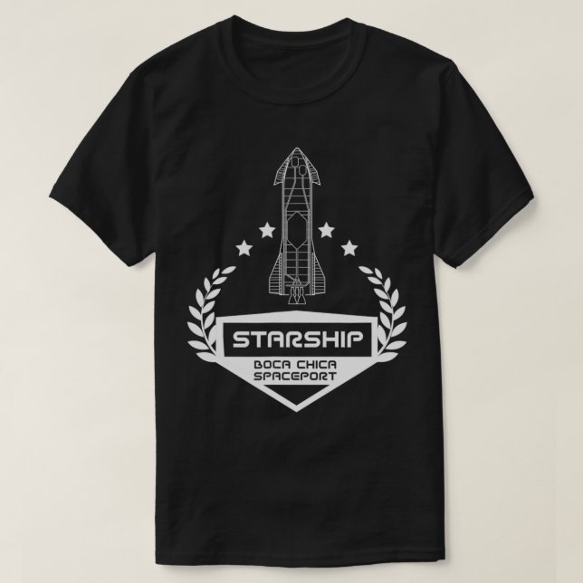 Starship Space Eploration Rocket Boca Chica Spacep T-Shirt (Design Front)