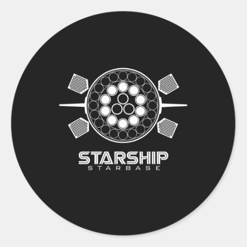 Starship Super Heavy Starbase Texas Starship Launc Classic Round Sticker