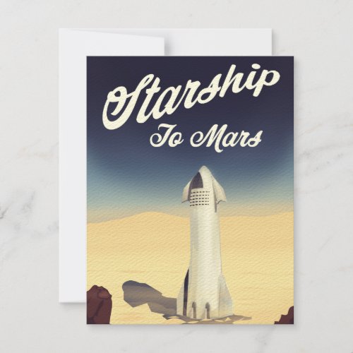 Starship to Mars vintage style space travel