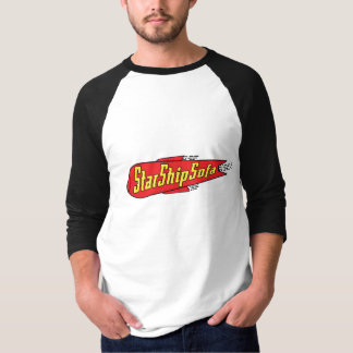 StarShipSofa Red/yellow 3/4 Sleeve Raglan T-Shirt