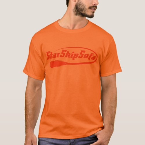 StarShipSofa Text Dark Orange on Light Orange T_Shirt