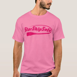 StarShipSofa Text Magenta on Pink T-Shirt